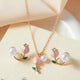 Pink Tulip Garden Necklace & Earrings Set