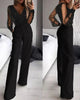 Schwarzer Glitter Jumpsuit - Aurora