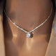 Moissanite Solitaire Pendant Sterling Silver Necklace