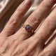 Elegant Purple Four Leaf Clover Zirconia Open Ring