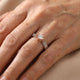 Elegant Silver Plated Zirconia Inlaid Two Tone Rose Flower Ring