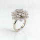 Elegant Vintage Style Silver Plated Floral Diamond Ring