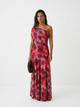 Damen Maxikleid Mit Bardot Ausschnitt Und Drapierung