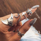 Pack of 5 Sea Rings in Antique Silver