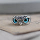 Lucky Owl Adjustable Ring made of Silver and Opal