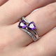 Stylish Ring with Purple Crystal in Silver