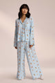 Damen Zweiteiler Mit Weiter Hose Und Mini Print