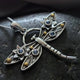 Vintage Dragonfly Crystal Pendant Necklace