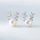 Reindeer Pearl Stud Earrings