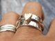 Mely - Golden Heart Silver Ring