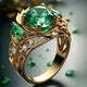 Exotic Light Green Crystal Gold Ring