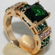 Green Crystalline Gold Ring