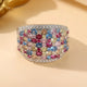 Colorful Ring with Crystal Inlays