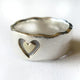 Gold Heart Inlay Silver Ring