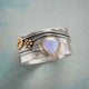 Moonstone Drops Silver Ring