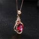 Exquisite Red Crystal Gold Necklace