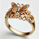 Exotic ring with golden butterfly and