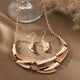 Geometric Enamel Necklace with Earrings