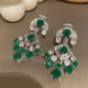 Emerald Green Tassel Drop Earrings