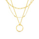 Chic Open Circle Three-Row Gold Necklace