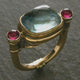 Vintage Ring made of Blue Crystal