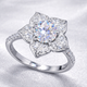 Silver Zirconia Gemstone Flower Ring