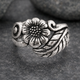 Vintage Silver Leaf & Flower Ring