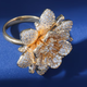 Gold Plated & Zircoina Blossom Ring