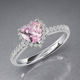 Pink Heart Zirconia & Silver Ring