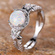 Vintage Minimalist Opal Silver Ring