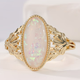 Golden Vintage White Opal Ring