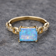 Blue Opal Golden Ring