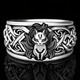 Vintage Boho Cat Detailed Silver Ring