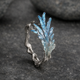 Vintage Silver & Blue Leaf Ring