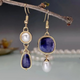 Vintage Blue Stone Beaded Earrings