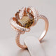 Orange Crystal Snake Elegant Ring