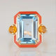 Blue and Red Vintage Ring
