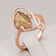Elegant Ring with Olive Crystal