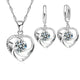 Sterling Silver Heart Necklace and Earrings