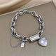 Timeless White Gold Heartened Chunky Bracelet