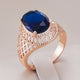 Blue Goldstein Network Ring Elegant
