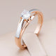 Elegant Zirconia Ring in Gold and Silver