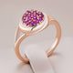 Rose Inlaid Elegant Crystal Ring