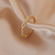Adjustable Ring with Gold Braided Zirconia Stones
