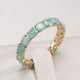 Elegant Crystal Ring with Inlaid Turquoises