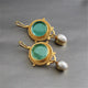 Vintage Turquoise & Pearl Earrings