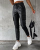 Lederlook Cargo-Hose für Damen - Jade