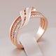 Wavy Elegant Gold Ring Made of Mesh