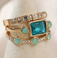Ocean - Vintage Crystal Ring Set