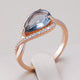 Teardrop Shaped Crystal Ring in Blue